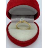 18ct Yellow Gold Diamond Solitaire Ring, set with an approx 0.75ct four claw set Diamond. Size