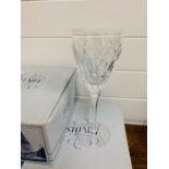 A Set Of Six Unused Boxed Stuart Crystal Wine Glasses