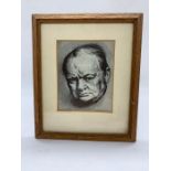 A Winston Churchill etching