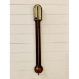 A C W Dixey 19th Century Mahogany Stick Barometer, with plate marked Optician to the Queen 3 New