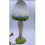 An early 20th Century Art Nouveau mushroom style opalescent boudoir table lamp circa 1930's in the