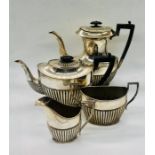 An EPNS fluted tea set