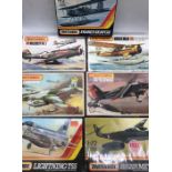 A selection of seven boxed Matchbox aircraft kits to include an Armstrong Whitworth Meteor and a