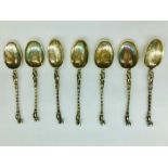 A Set of seven Apostle spoons, silver.