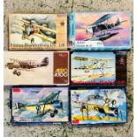 A selection of six boxed aircraft kits to include Toko, Azur and Eduard-Sopwith Baby 1:48 and a