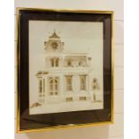 A Paper sculpture framed picture of a House.