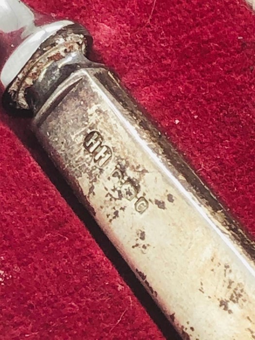 A Cased silver, hallmarked letter opener. - Image 7 of 8