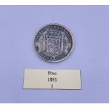 An 1895 Puerto Rico Peso. This coin is a fake and is being sold as a collectable of interest.