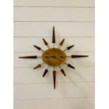 Manley mid century star bust clock, West Germany