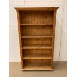 A pine open bookcase