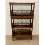 An oriental display shelves with three shelves and two drawers (H177cm W98cm D38cm)
