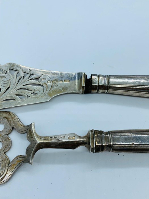 Hallmarked Silver Fish Serving set, dated 1856 Sheffield by Atkin Bros - Image 3 of 3