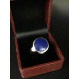 A Silver and Lapis Lazuli Ring