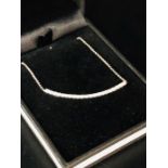 A 14 ct White Gold Diamond Set Bar Necklace