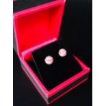 Two Pairs of Silver Ball Stud Earrings