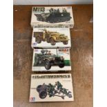 Four boxed Tamiya army military vehicles kits to include M113 US Armoured personnel carrier ,