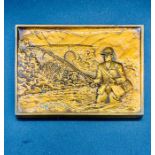 Fishing:A Bronze Hand Cast 'Casting' plaque by A Cohen & Co Ltd 17 cm x 13 cm