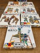 Six boxed Roshima identical scale Japan history miniature model kits series No 16 - 20 and two boxed