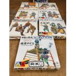 Six boxed Roshima identical scale Japan history miniature model kits series No 16 - 20 and two boxed