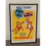 An Original Walt Disney Winnie The Pooh Poster, framed.