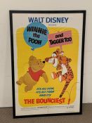 An Original Walt Disney Winnie The Pooh Poster, framed.