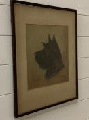 'Sandie' watercolour of a Scottie Dog, signed and dated 1932.