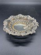 Silver pierced bowl, hallmarked Birmingham