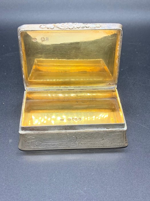 Silver box, makers mark WS hallmarked London 1872 - Image 3 of 7