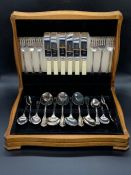 A six settings canteen of cutlery by W. Stones and Sons Sheffield and Derby, silver plated