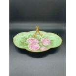 A Hand painted Limoges porcelain tray with rose design, signed by artist E F Coombs and dated 1904.