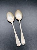 Two Silver Teaspoons Hallmark London 1897 Maker George Jackson & David Fullerton 50g Total Weight