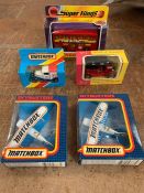 Five boxed Matchbox vehicle to include 1911 model T Ford, Ford model A, Super Kings K-15 and