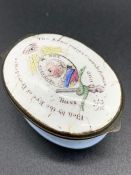 A Rare 18th Century George III enamel patch pot with internal mirror.