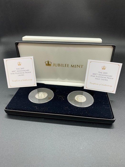 Jubilee Mint The 2019 400th Anniversary Fine Platinum Proof Laurel and Half Laurel proof coin