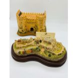 Two models of Windsor Castle, one being a music box