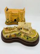 Two models of Windsor Castle, one being a music box