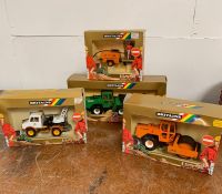 Four boxed Britains construction toys to include Atlas Copco Compressor, Mercedes Breakdown Truck,