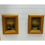 A Pair of London River Scene oils on board in attractive frames.