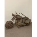 Full size Harley Davidson wicker motorbike (H106cm W183cm D67cm)