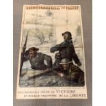 Original 1918 Large French First World War poster Souscrivez Pour La Victoire