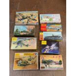 A selection of nine boxed various aircraft kits to include Italaerei, Heller, Fujimi, Tamiya and