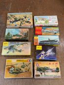 A selection of nine boxed various aircraft kits to include Italaerei, Heller, Fujimi, Tamiya and