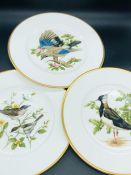 Seven Dinner Plates, Coalport British Birds Limited Edition set.