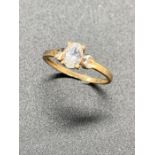 A diamond ring on a 9ct gold setting. Size L