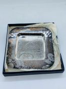 A Boxed commemorative silver Shell oil ashtray.