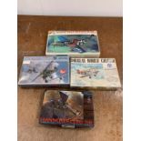 Four boxed aircraft kits to include, Nichimo P-51D Mustang, Eduard Hannover Cl.llla, Nakotne Fighter