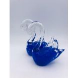 A pair of Murano Glass Swans (H14cm)