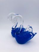 A pair of Murano Glass Swans (H14cm)