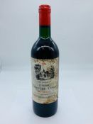 A bottle of Chateau Lamothe Cissac Haut Medoc 1984 France