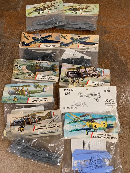 A selection of ten sealed Airfix aircart kits to include, Hannover, Avro 504K, Defiant, R.E.S,